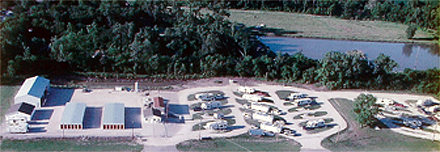 Aerial Photograph of Iola RV Park and Storage grounds.